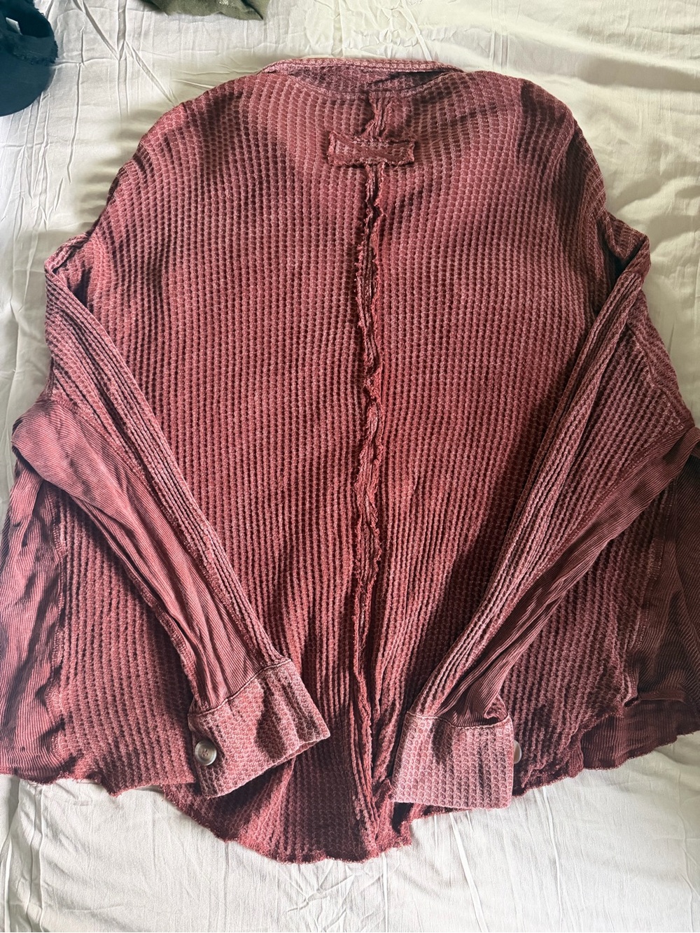 Washed deep burgundy-acid wash Shacket - Women's - Picture 3 of 4